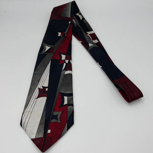 KETCH RED, BLACK, WHITE & GRAY FABULOUS 100% POLYESTER MEN’S TIE